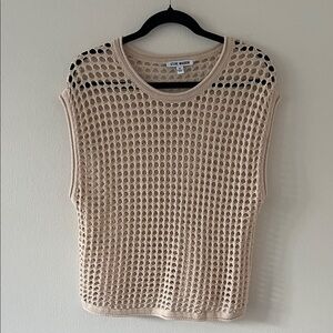 Steve Madden Tan Crochet Knit Top